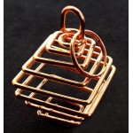 1x Copper Coloured Large Square Spiral Cage for Crystals and Gemstones